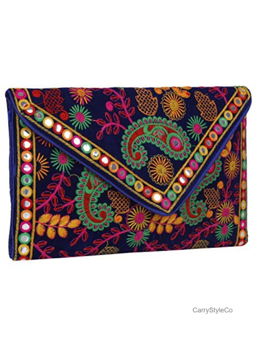 100% Cotton Velvet Foldover Clutch Sling Bag Shoulder Crossbody for Women